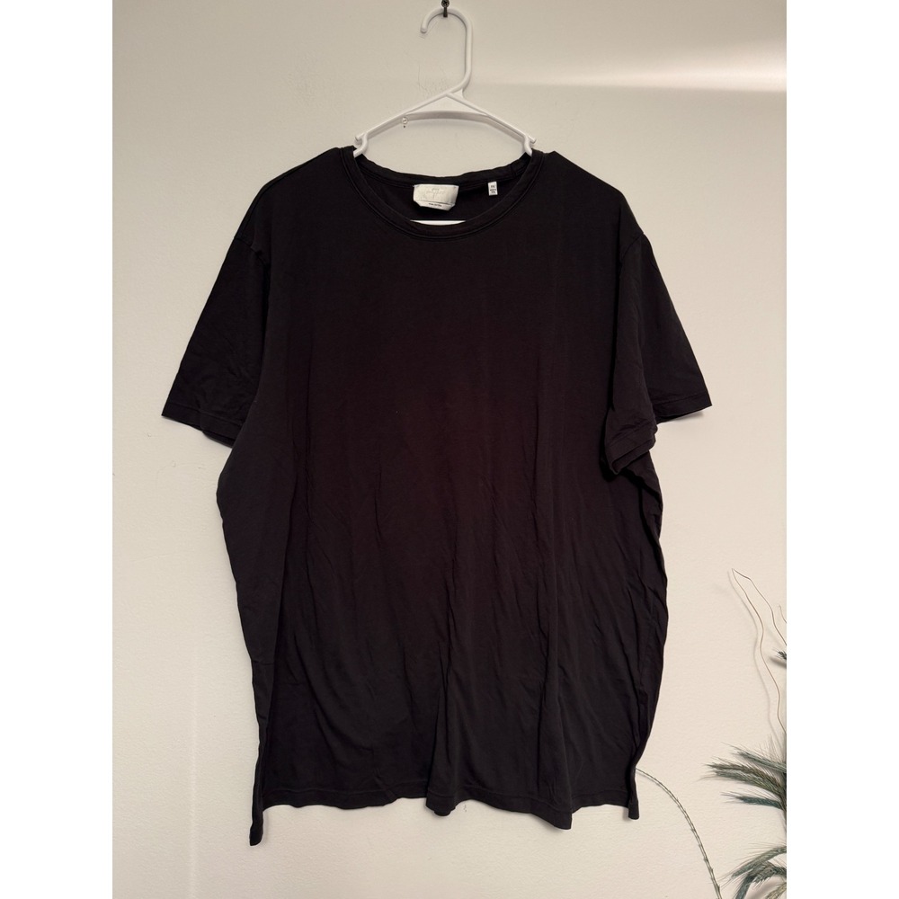 7 For All Mankind Mens XXL Black Pima Cotton Short Sleeve Crew Neck T-Shirt